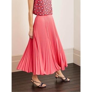 Boden Kristen Pink Midi Pleated Skirt Women’s 2 Valentines Feminine Romantic